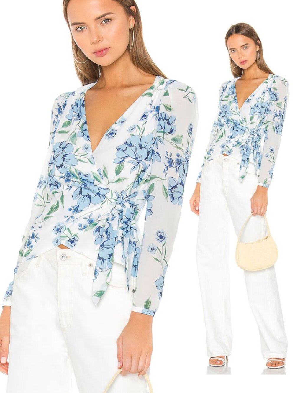 Yumi Kim Kiss And Make Up Wrap Tie Blouse Top S Precious Moments Floral $138